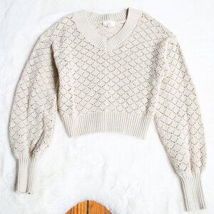 ELAN Brie Knit Sweater Balloon Sleeves Size Large